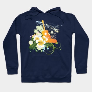 Tropical background with guitar Hoodie